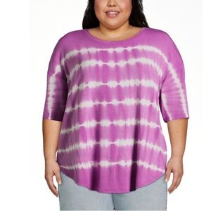 Time and Tru Women's Crewneck Solid & Tie-Dye Tunic Tee Plus Size XXL (20)